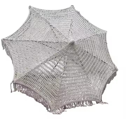 9 ft Commercial Market Umbrella Rope Tassel Macrame Parasol Popular Crochet Woven Umbrella