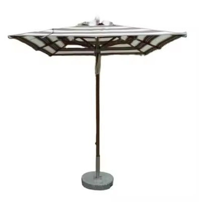 10 FT Outdoor Beach Patio Umbrella Stripe Fabric With Tilt and Crank for Restaurant Pub Furniture