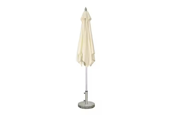 6.6 FT Central Aluminum Pole Beach Umbrella Outdoor Patio Cabana Resort Hotel White Umbrella Parasol