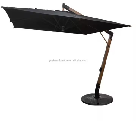 13 ft Large Garden Umbrella Parasol Black Patio Umbrellas 4m Giant Black Cantilever Patio Umbrellas With Base