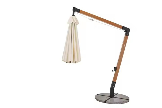 Outdoor Wood Like Aluminum Pole Beach Umbrella Garden Umbrella Parasol Patio Umbrella