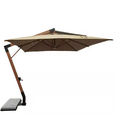 4m Heavy Duty Large Umbrella Outdoor Popular Market Umbrella Aluminum Beige Cantilever Umbrella