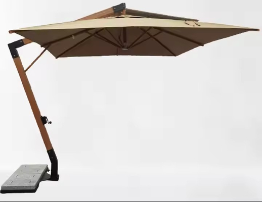4m Heavy Duty Large Umbrella Outdoor Popular Market Umbrella Aluminum Beige Cantilever Umbrella