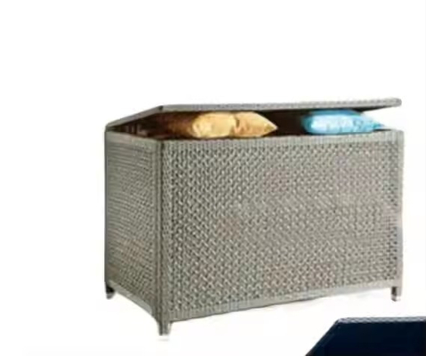 Outdoor Pool Decor Stylish Wicker Resin Backyard Storage Box Rattan Deck Boxes and Patio Storage
