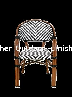 Yoshen Black and White Outdoor Furniture French Style Bistro Dining Arm Chair