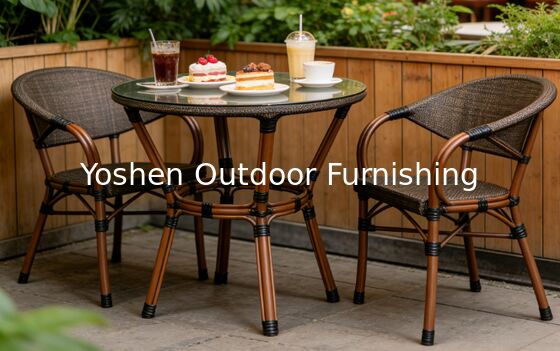 2 Seater Outdoor Aluminum Rattan Dining Table Set with Glass Top Forgarden Patio Balacony Terrance