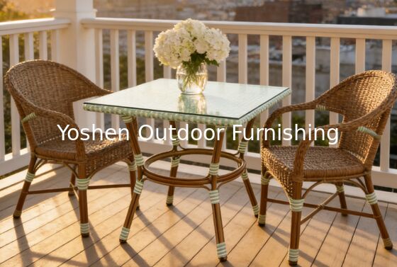 Easy Clean 4 Seater square Aluminum Rattan Dining Table for Hote Restaurant with Glass Top