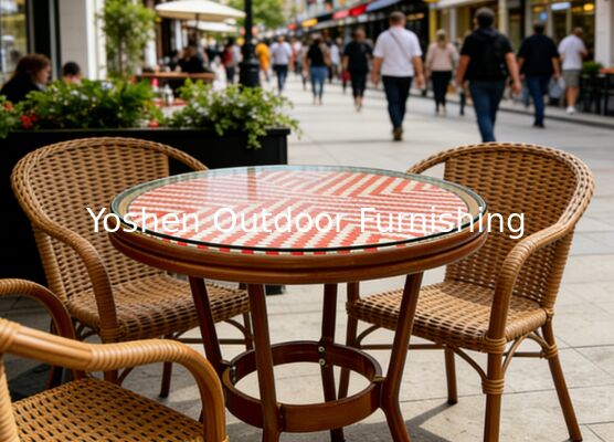 All Weather Portable Outdoor Coffee Table Compact Folding Design for Hotel Balcony Bistro