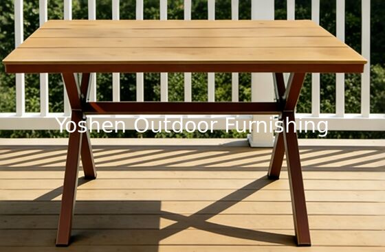 6 Seater Sturdy Aluminum Frame Oval Rattan Dining Table Outdoor for Hotel Resort Courtyard