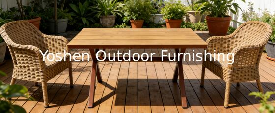 6 Seater Sturdy Aluminum Frame Oval Rattan Dining Table Outdoor for Hotel Resort Courtyard