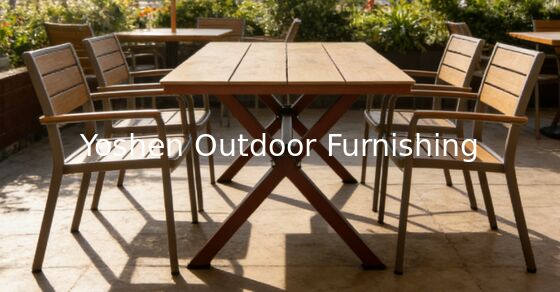 6 Seater Sturdy Aluminum Frame Oval Rattan Dining Table Outdoor for Hotel Resort Courtyard