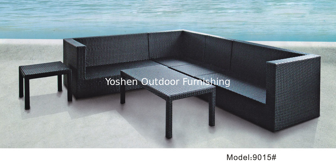6 piece rattan wicker modular sectional outdoor sofa set with 5 or 6 seating-9015