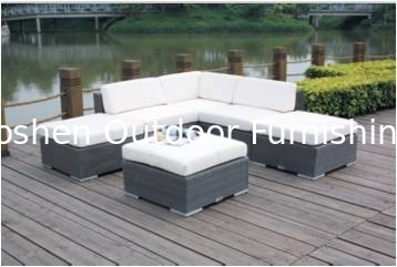 6-piece  L shape rattan wicker outdoor furniture modular sofa commercial furniture-YS5755
