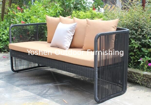 3-piece 2016 New designs black round rattan wicker hotel luxuary sofa set-YS5749