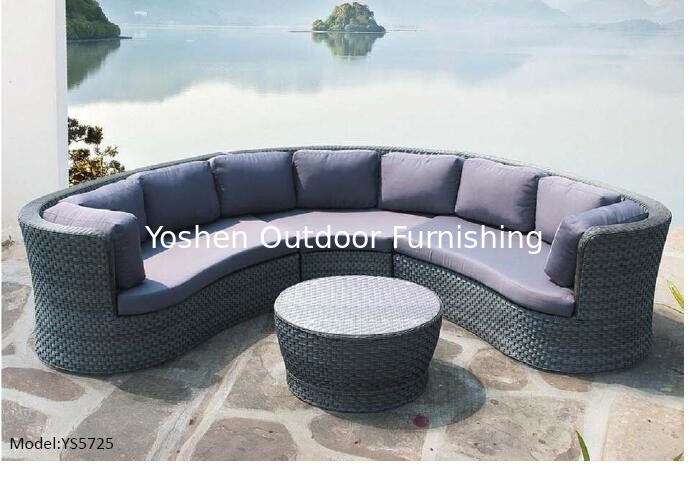 4 piece -Half round rattan outdoor furniture sofa with coffee table egg shape sofa -YS5725