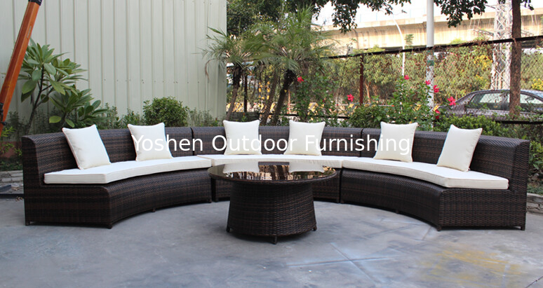 4 piece -weather resistant PE wicker rattan Star hotel lobby luxury sofa commercial furniture for hotel -16233