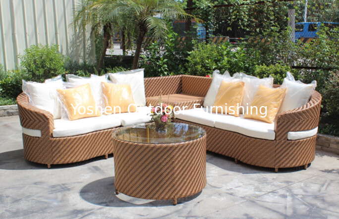 4 piece -weather resistant PE wicker rattan Star hotel living room sofa set hotel furniture-16240
