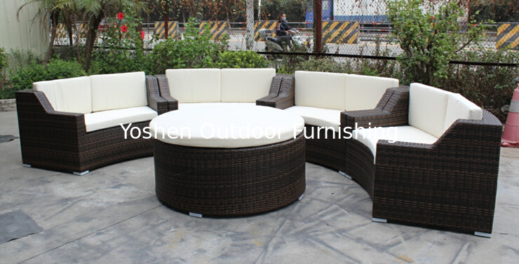 5 piece -Hotel conference room meeting chairs with rattan round ottoman commercial furniture-16200