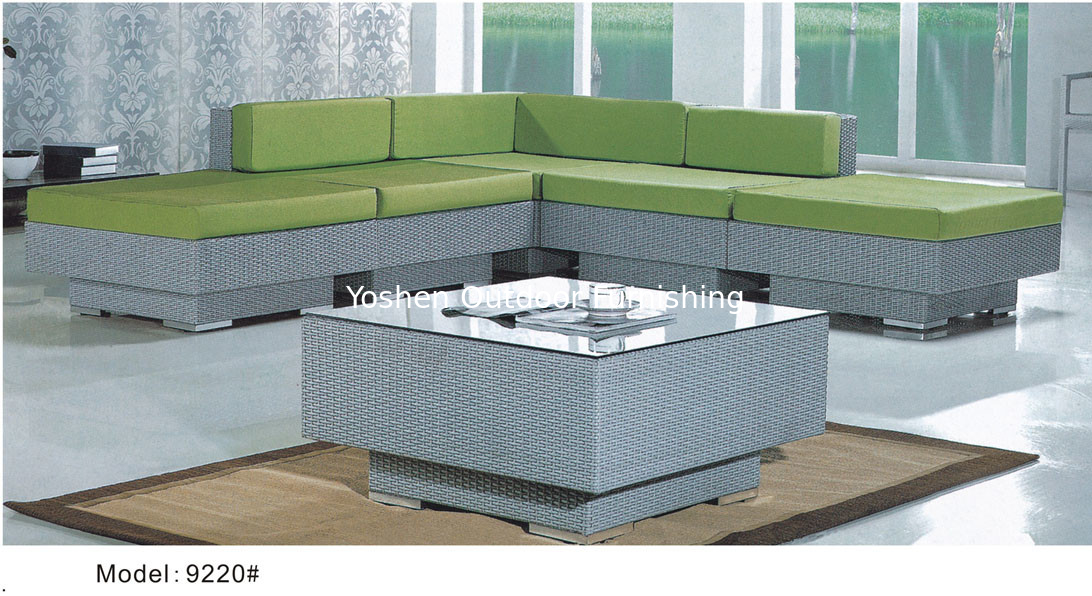 5 piece -L shape Sectional sofa outdoor wicker rattan furniture living room sofa-9220