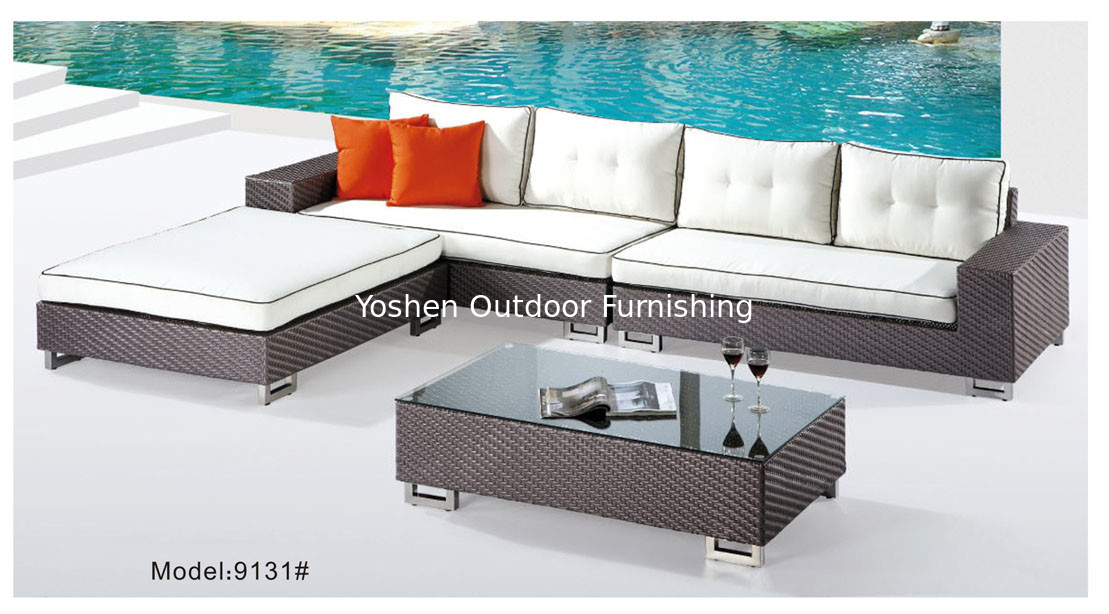 4 piece -Outdoor rattan sectional sofa garden furniture project sofa chair L/I shape sofa-9131