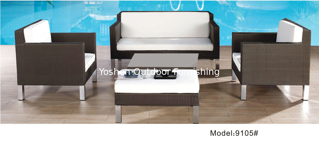 4piece -wicker Rattan garden Outdoor Patio  loveseat club chair Sofa Set furniture  -9105