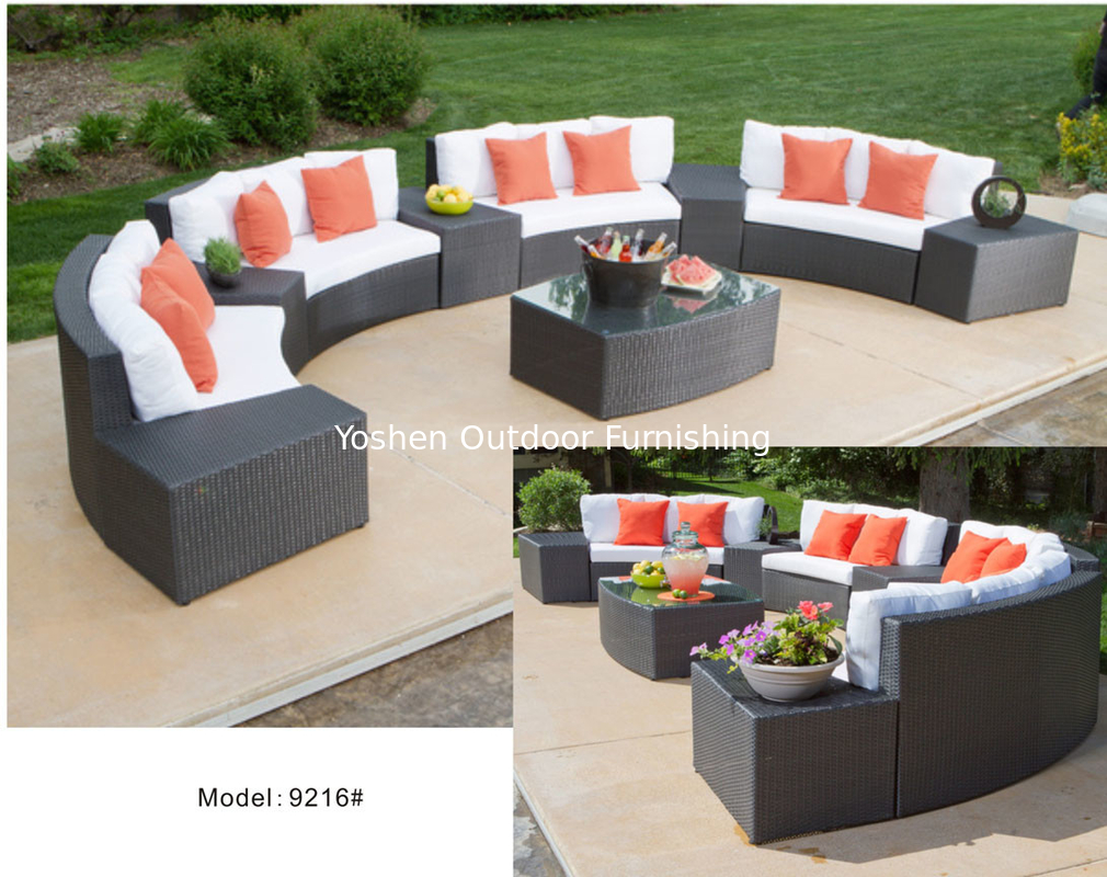 10piece - PE wicker rattan weather resist 4 loveseat 5 side table sofa collection-9216