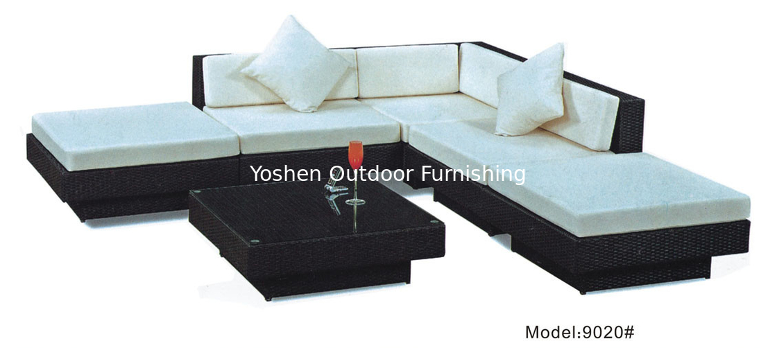 5piece - Rattan wickergarden furniture patio outdoor backyard sectional sofa Hotel L shape sofa -9020