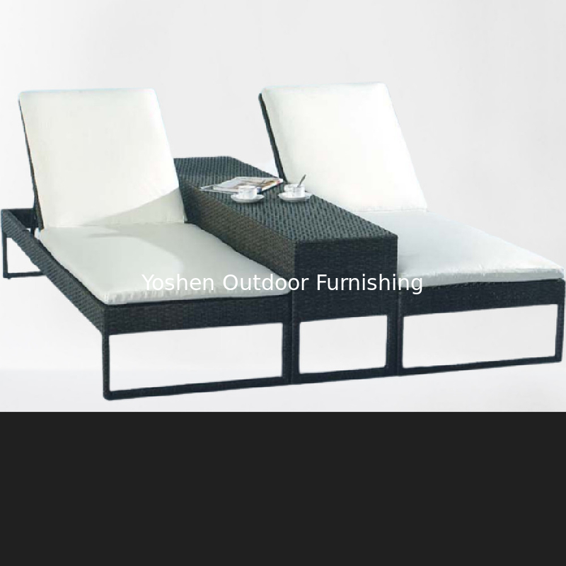 Luxury indoor chaise lounge double chaise lounge with umbrella canopy modern outdoor lounger dual---6240