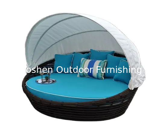Wicker plastic sun beds patio outdoor rattan lounge chairs comfortable cheap plastic garden lounge--6122
