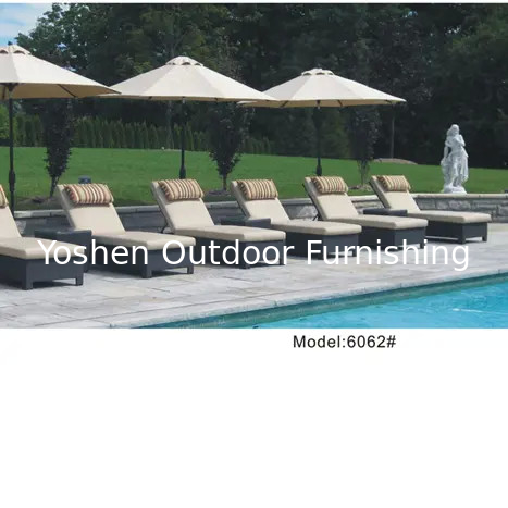 Outdoor hotel beach rattan wicker resin pool waterproof chair sun lounge single sunbed daybed---6062