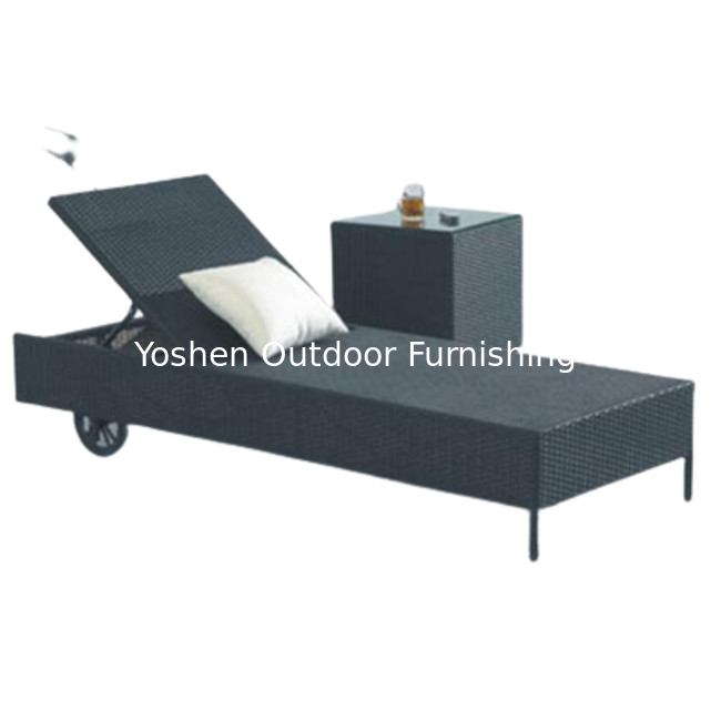 UV resist wicker rattan plastic pool furniture luxury outdoor garten lounge sun beds outdoor furniture---6063