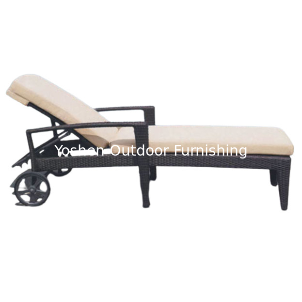 Wholesales beach furniture wicker rattan plastic pool sunbed sun lounger outdoor transat jardin---6032