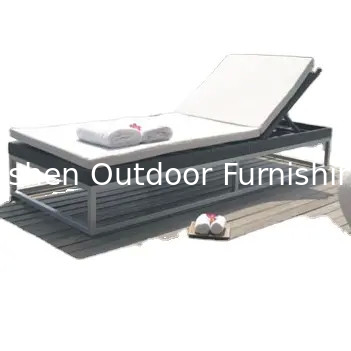 Wicker rattan resin plastic beach lounger chair swimming pool furniture outdoor daybed sun bed sleeping chair---6068