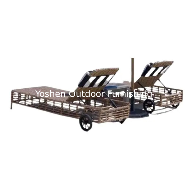 Yoshen resort hotel outdoor patio poly rattan sun lounger garden sun bed swimming pool chair beach day bed---YS8901
