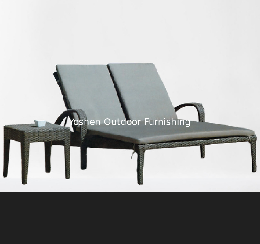 Hotel beach resort swimming pool furniture outdoor twin sun bed lounger outdoor plastic lounge chair luxury---6241