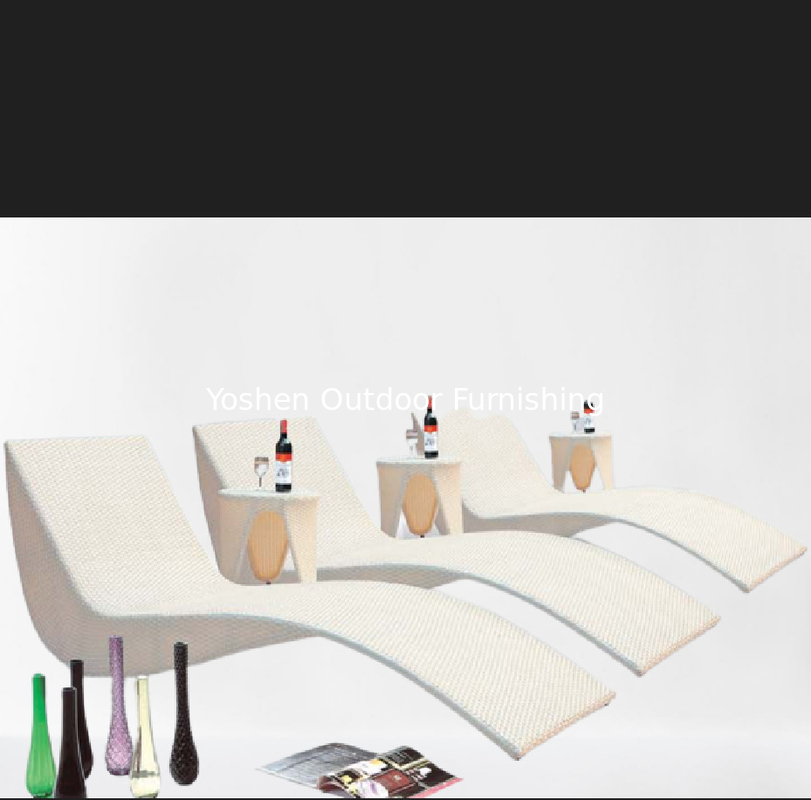 Beach hotel outdoor furniture set patio daybed swimming pool wicker rattan plastic sunbathing chair---6239