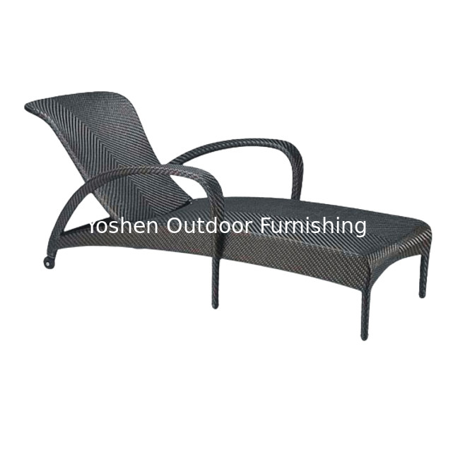Rattan wicker resin out door furniture aluminum frame beach chairs wholesale swimming pool bed---6060