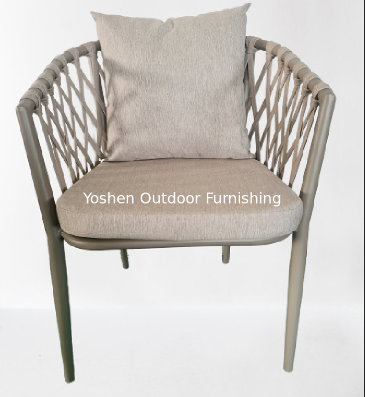 Luxury hotel Outdoor restaurant coffee dining set stackable fast food chair Rope Garden Chairs rope chair---6322
