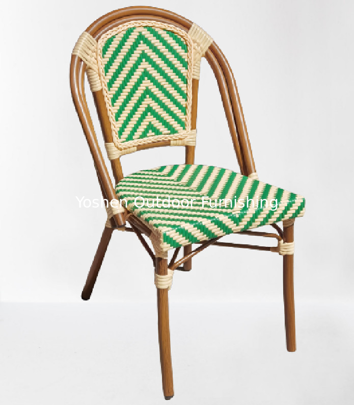Outdoor furniture set aluminum Bamboo look Garden Ratan wicker Chair Outdoor restaurant chair---6202