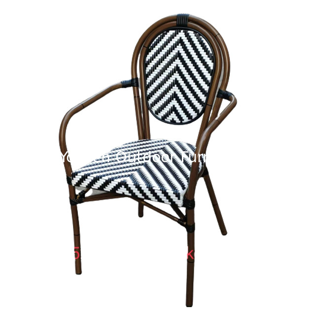 Aluminum Bamboo furniture armrest Balcony chair outdoor garden chair wicker rattan plastic Resort chair---YS6610