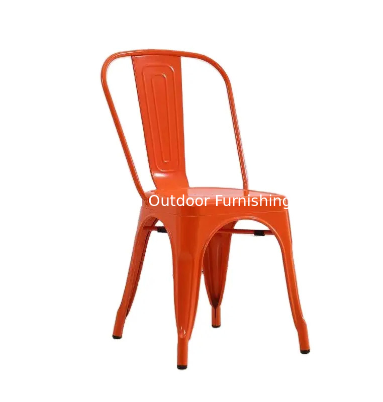 Indoor colorful red metal chair cheap stackable Modern Balcony Chair yellow blue Modern Garden Chairs---YS210621