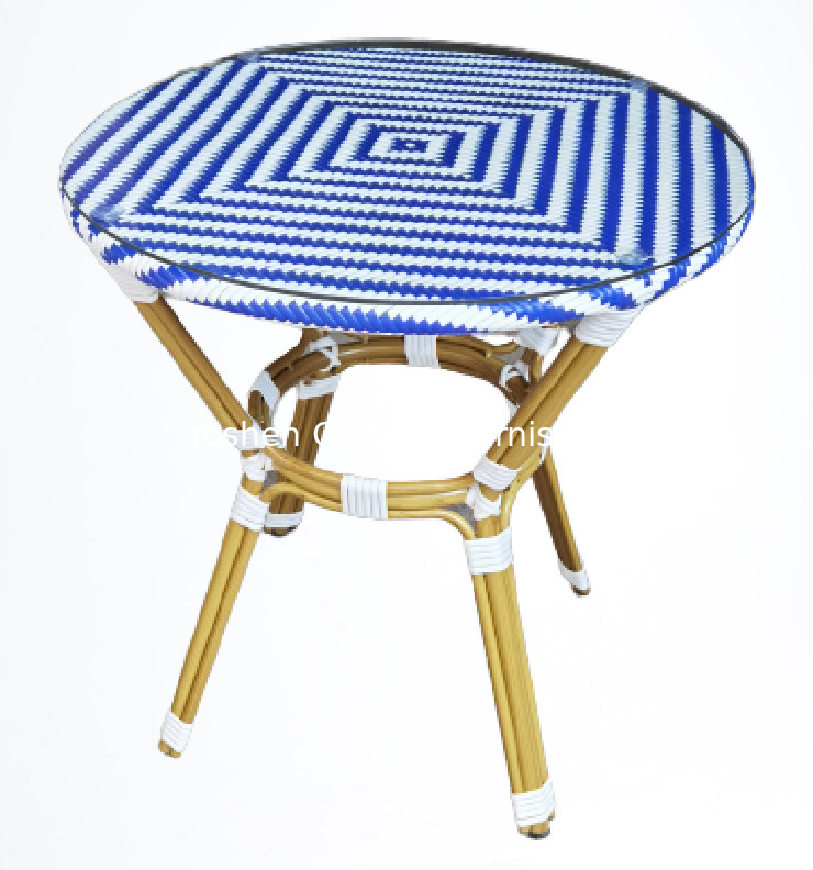 Outdoor table and chair set rattan garden furniture set dining table waterproof hotel resort beach table---7002