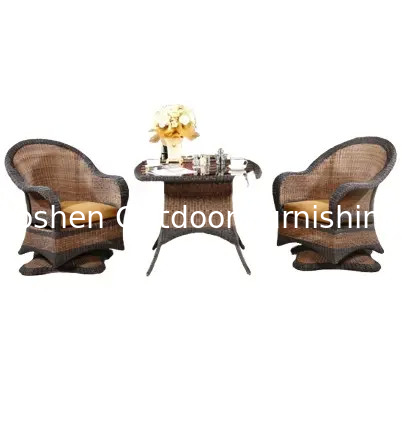 Outdoor garden furniture patio dining sets swivel chairs wicker plastic resin swivel chairs with table---8031