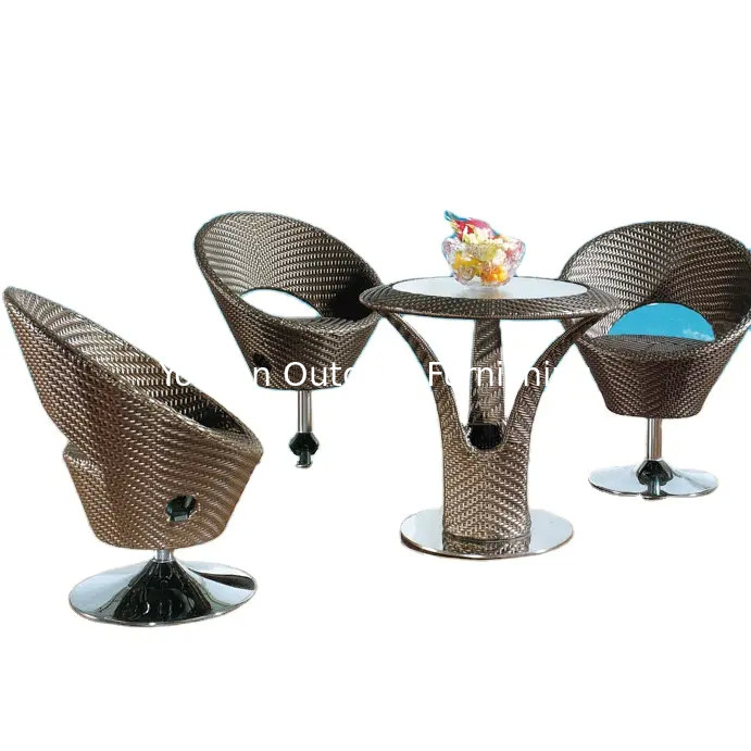 4 seat outdoor swivel dining club chairs wicker furniture dining table chairs bar furniture swivel chairs---8138