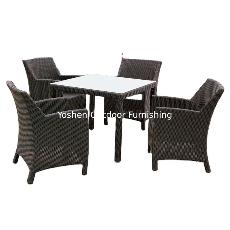 Star hotel outdoor furniture waterproof wicker dining set 4 seating garden furniture outdoor rattan table---8086