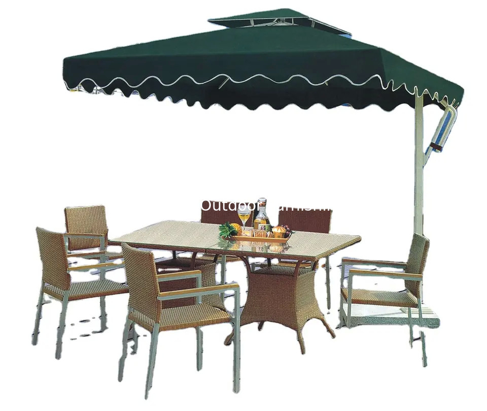 6 Piece patio furniture arm chairs outdoor furniture plastic wood handrail dining set with table garden furniture---8080