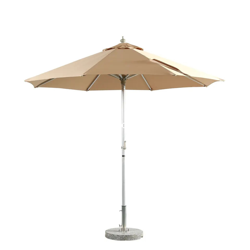 10ft garden hotel beach backyard brown aluminum middle pole outdoor round umbrella parasol---2011