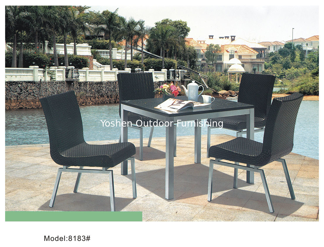 5-piece resin wicker rattan outdoor patio dining set for 4 people-8183