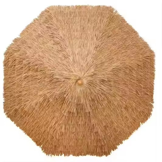 9 Feet Hawaii Style Umbrella Thatched Tiki Roof Plastic Straw Umbrella Parasol With Tassel