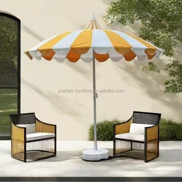 8.5 ft Durable Batwing Pagoda Umbrella Parasol Pagoda Style Patio Umbrella Lightweight Pagoda Market Umbrella